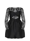 Self-portrait Dress Made Of Cotton Blend In Black