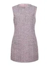 Self-portrait Dress Made Of Mixed Wool In Nude
