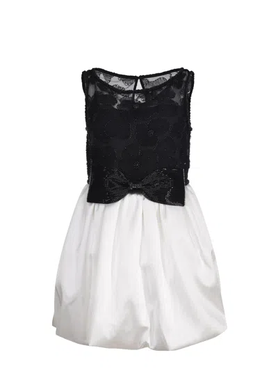 Self-portrait Dress Made Of Polyester. In White