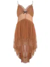Self-portrait Self Portrait Tan Dot Mesh Mini Dress In White