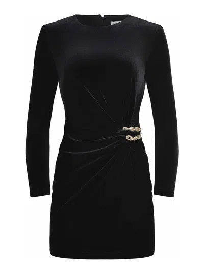 Self-portrait Dress Made Of  Velvet In Black