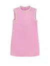 Self-portrait Pearl-trimmed Satin Mini Dress In Pink