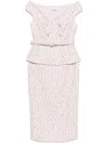 Self-portrait Bouclé Midi Dress In Pink