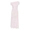 Self-portrait Womens Self Portrait Rhinestone One-shoulder Stretch-woven Midi Dress In Pink