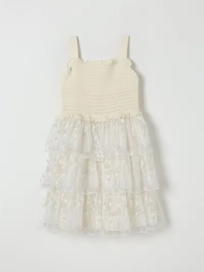 Self-portrait Dress  Kids Color Beige In Neutral
