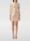 Self-portrait Mini Dress With Pearl Trim And Sequins In Beige