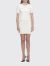 Self-portrait Embellished Button-detailed Mini Dress In Neutral