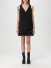 Self-portrait Sequined Crepe Mini Dress In Black