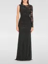 Self-portrait Self Portrait Black Rhinestone Mesh And Lace Maxi Dress In Black