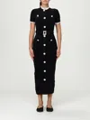 Self-portrait Womens Black Crystal-embellished Lace-trim Chenille-knit Midi Dress In Black