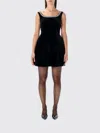 Self-portrait Godet Velvet Mini Dress Crystal Trim In Black