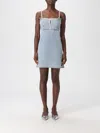 Self-portrait 'light Blue Denim Pearl Mini Dress' Dress In Blue