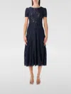 Self-portrait Blue Sequin Floral Lace Embellished Midi Dress In Blue