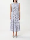 Self-portrait Self Portrait Lace Pearl Midi Dress In Blau