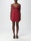 Self-portrait Self Portrait Women Satin Mini Dress With Jewel Details In Burgunderrot