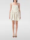 Self-portrait Pleated Polka-dot Duchesse-satin Mini Dress In White