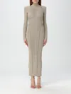 Self-portrait Lurex Knitted Maxi Dress In Gold