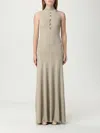 Self-portrait Womens Gold Sleeveless Buttoned Lurex Knit Maxi Dress In Neutral