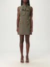 Self-portrait Twill Mini Dress In Green
