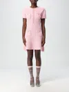 Self-portrait Womens Bead-embellished Short-sleeve Knit Mini Dress Pink In Pink