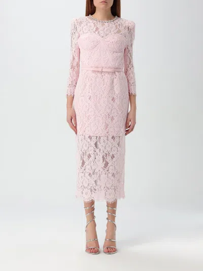 chinese dress ladies Pink Lace Crystal Embellished Midi Dress – self-portrait-US main image 0
