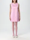 Self-portrait Pearl Trim Satin Mini Dress In Pink In Pink