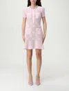 Self-portrait Self Portrait Women Pink Bow Crochet Crystal Mini Dress In Pink