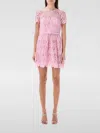 Self-portrait Guipure Lace Dress In Pink