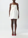 Self-portrait Taffeta Bandeau Mini Dress In White