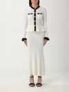 Self-portrait Pointelle Knit Contrast Midi Dress