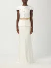 Self-portrait Chain Belt Maxi Dress In White