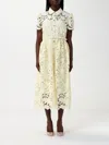 Self-portrait Yellow Lace Midi Dress In Yellow