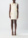 Self-portrait 3d Flower Satin Mini Dress In Cream In Yellow Cream