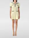 Self-portrait Knit Mini Dress Sailor Collar In Gelb