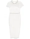Self-portrait Embellished Neckline Floral Midi Dress In White