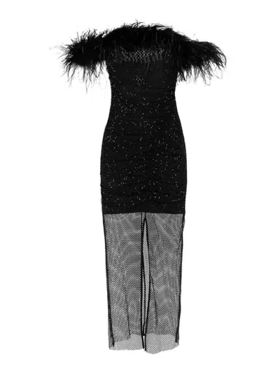 SELF-PORTRAIT DRESS WITH FEATHERS