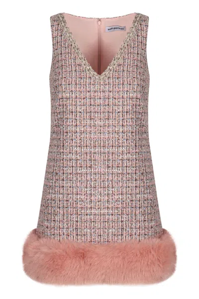 SELF-PORTRAIT DRESS WITH FUR HEM