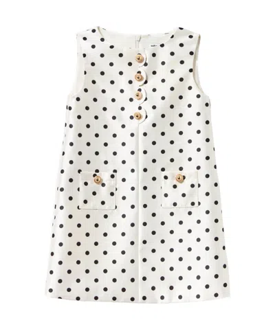 Self-portrait Dress With Polka Dots In White