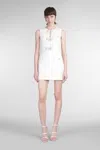 Self-portrait Dress Woman In Beige Acrylic In White