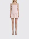 Self-portrait Womens Self Portrait Flower-embellished Woven Mini Dress In Pink