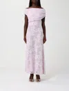 Self-portrait Womens Self Portrait Rhinestone One-shoulder Stretch-woven Midi Dress In Pink