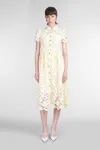 Self-portrait Yellow Lace Midi Dress In Yellow