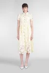 Self-portrait Yellow Lace Midi Dress In Yellow
