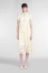 Self-portrait Yellow Lace Midi Dress In Yellow