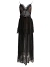 Self-portrait Sheer Tiered Lace-trimmed Maxi Dress