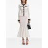 Self-portrait Pointelle Knit Contrast Midi Dress