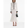 Self-portrait Pointelle Knit Contrast Midi Dress