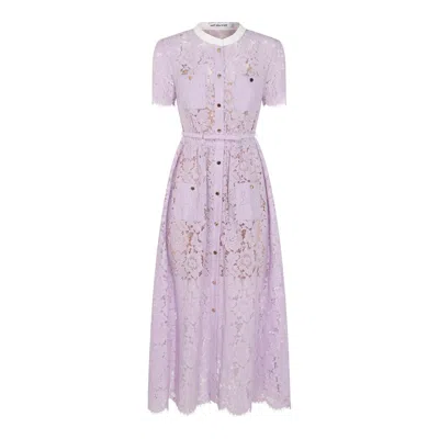 Self-portrait Self Portrait Lace Midi Dress In Purple