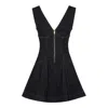 Self-portrait Navy Blue Dress With Bustier Neckline And Zip Detail