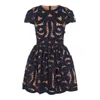 Self-portrait Self Portrait Women Blue Cotton Poplin Mini Dress With Bow Motif In Blue